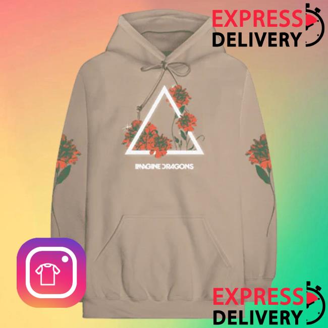 Imagine dragons floral 2024 logo tan hoodie